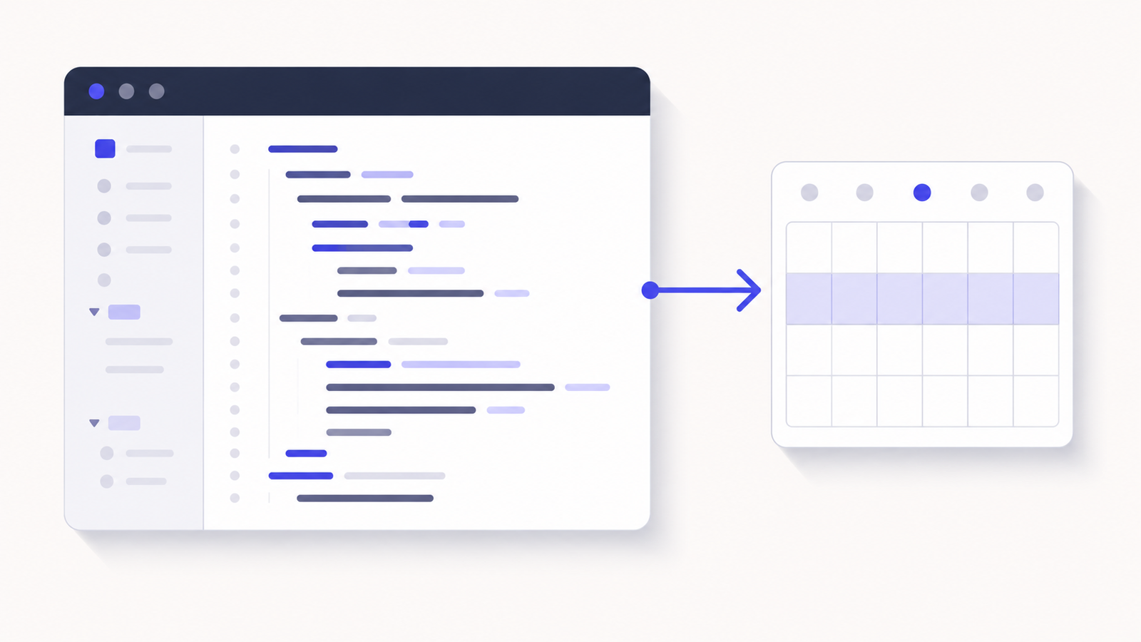 Flat vector illustration of Python code reading an ISO week number off a stylised calendar